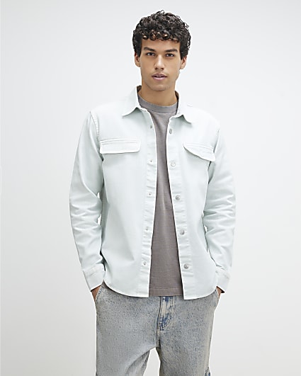 Blue Denim Long Sleeve Overshirt