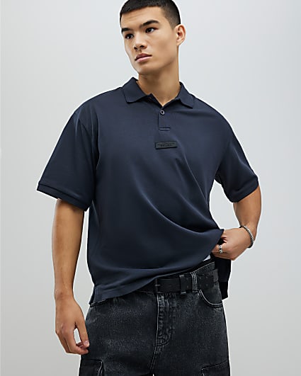 Grey Oversized Fit Luminis Polo Shirt