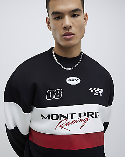 Black Oversized Fit Mont Prix Sweatshirt