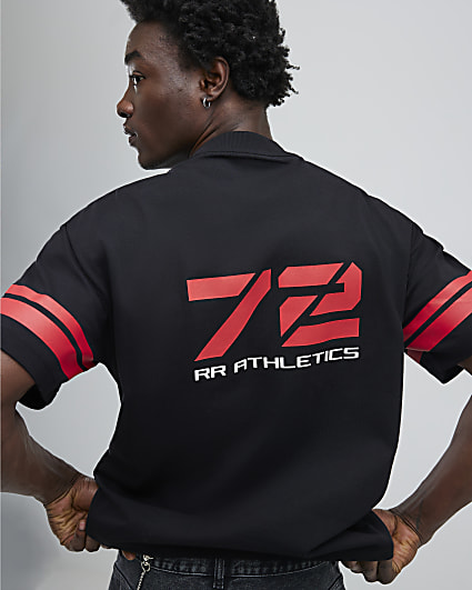 Black Oversized Fit RR Athletics 72 T-Shirt