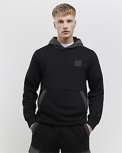 Black Regular Fit Luminis Badge Hoodie