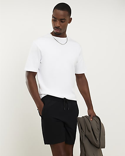 Black Skinny Fit Pull On Shorts