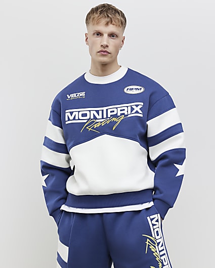Blue Oversized Fit Mont Prix Sweatshirt