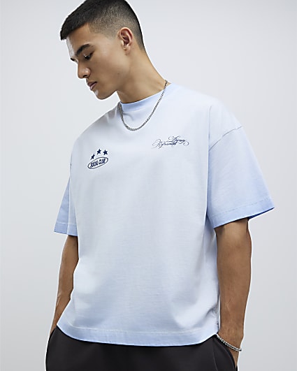 Blue Oversized Fit Common League T-Shirt