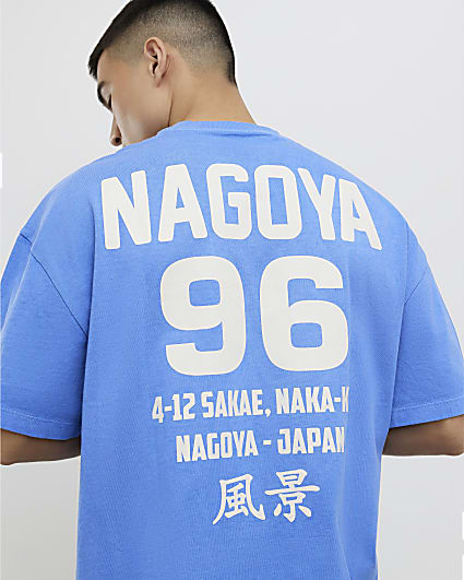 Blue Oversized Fit Nagoya 96 T-Shirt