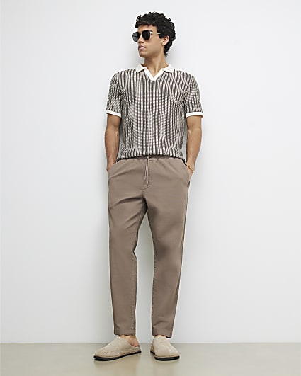 Brown Slim Fit Joggers