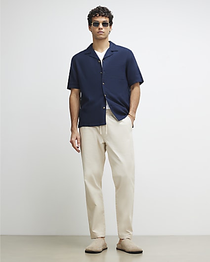 Cream Slim Fit Joggers