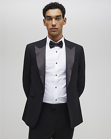 Black Slim Fit Tuxedo Jacket