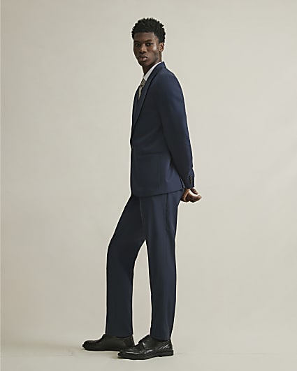 Navy Slin Fit Suit Trousers