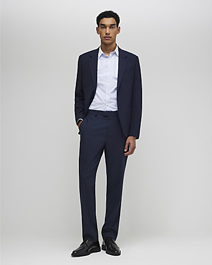 Navy Slim Fit Suit Trousers