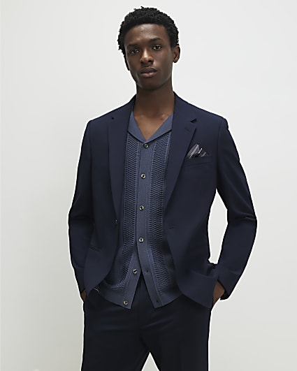 Navy Skinny Fit Suit Jacket