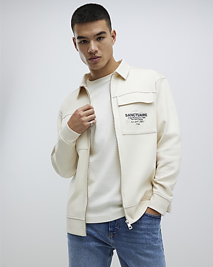 Cream Regular Fit Sanctuaire Shacket
