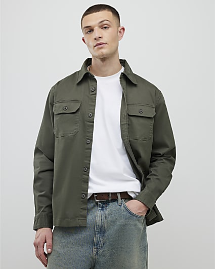 Khaki Regular Fit Twill Shirt