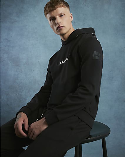 Black Regular Fit Luminis Zip Hoodie