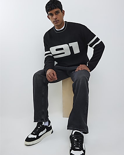 Black Regular Fit 97 Sports Sweatshirt