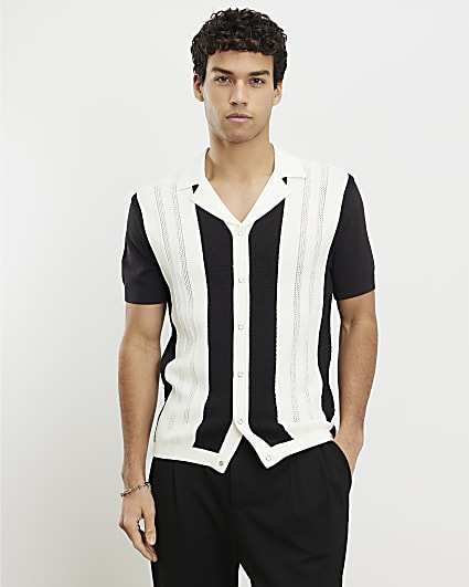 Black Slim Fit Colour Blocked Shirt