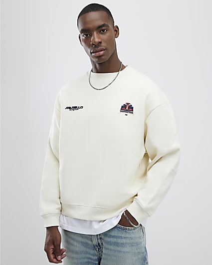 Cream Regular Fit Marello Car Sweatshirt