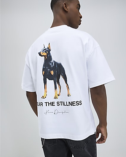 White Doberman Stillness T-Shirt