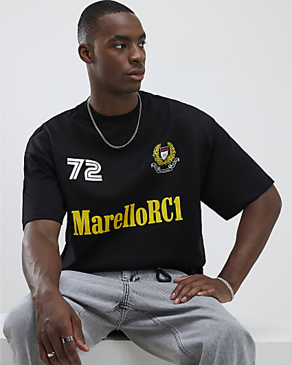 Black Oversized Fit MarelloRC1 T-Shirt