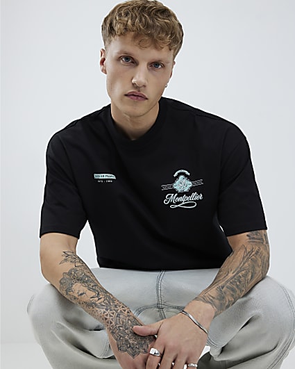 Black Oversized Fit Boulevard T-Shirt