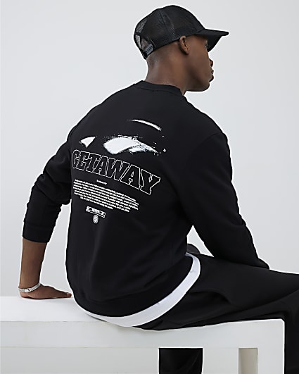 Black Regular Fit Getaway Car Sweatshirt