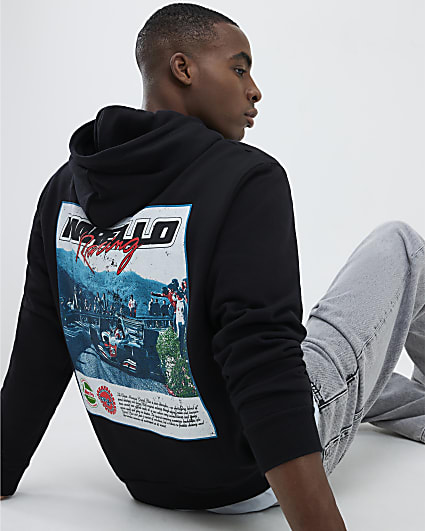 Black Regular Fit Marello F1 Racing Hoodie