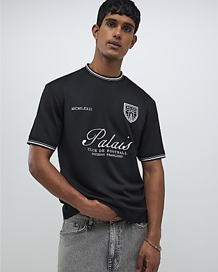 Black Regular Fit Palais Badge T-Shirt
