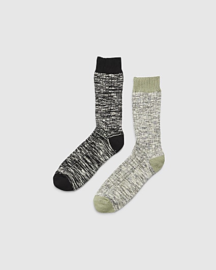 Green Pack Of 2 Boot Socks