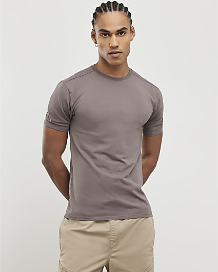 Brown Muscle Fit T-Shirt