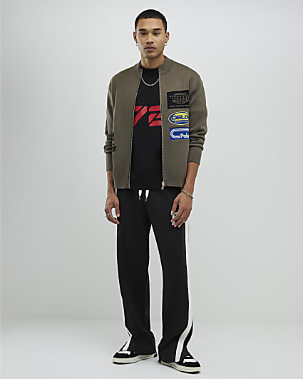 Khaki Motorsport Knitted Cardigan