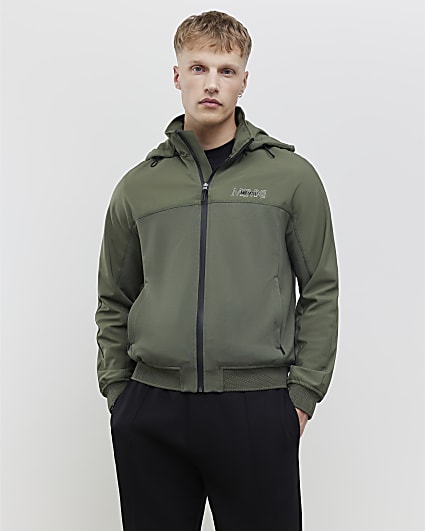 Green Hooded Bomber Jacket