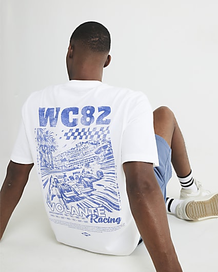 White Regular Fit WC82 Racing T-Shirt