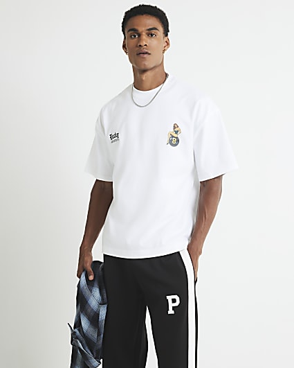 White Oversized Fit Pinup Lucky T-Shirt