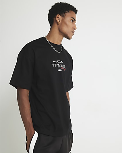 Black Oversized Fit Vitesse Racing T-Shirt