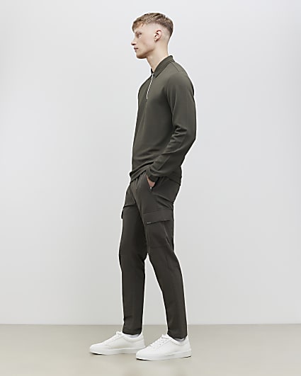 Green Skinny Fit Cargo Trosures