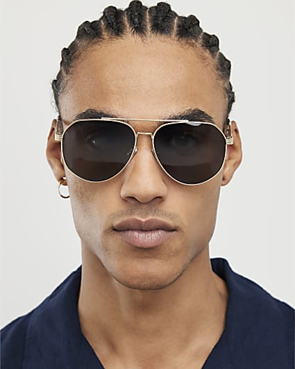 Gold Aviator Sunglasses