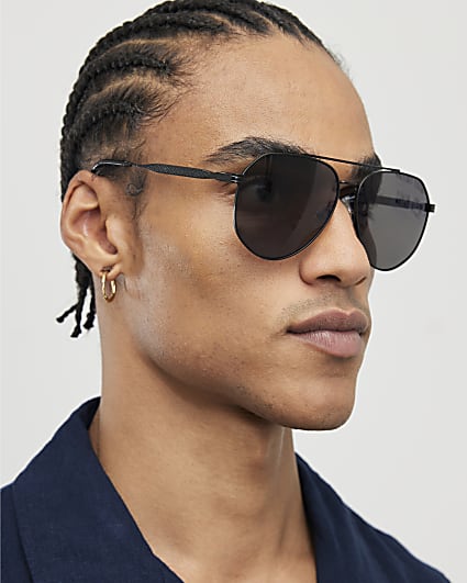 Black Aviator Sunglasses