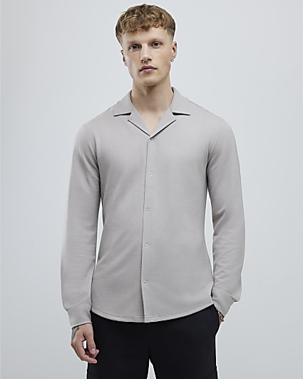 Beige Muscle Fit Shirt