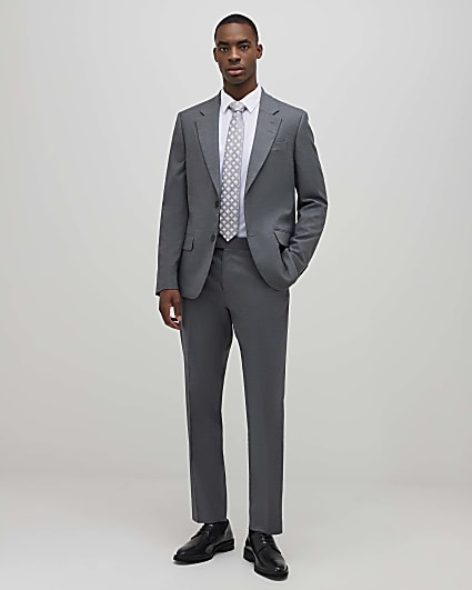 Grey Slim Fit Suit Trouser