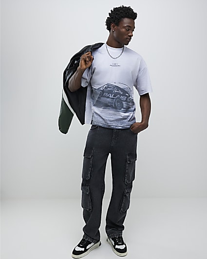 Grey Boxy Fit Palais Racing T-Shirt