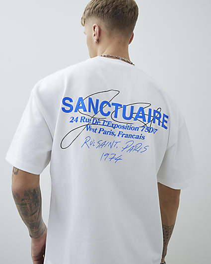 White Oversized Fit Sanctuaire T-Shirt