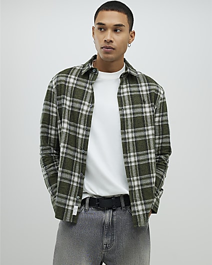 Green Regular Fit Check Shirt