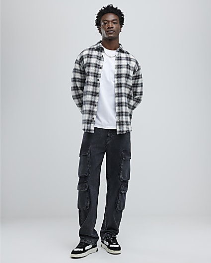 White Regular Fit Check Shirt