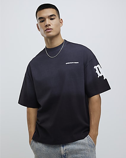 Black Oversized Fit Dept Inc T-Shirt