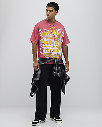 Pink Oversized Fit Rise Above T-Shirt
