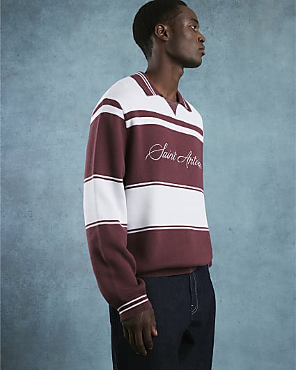 Red Saint Antoine Colour Block Polo Shirt