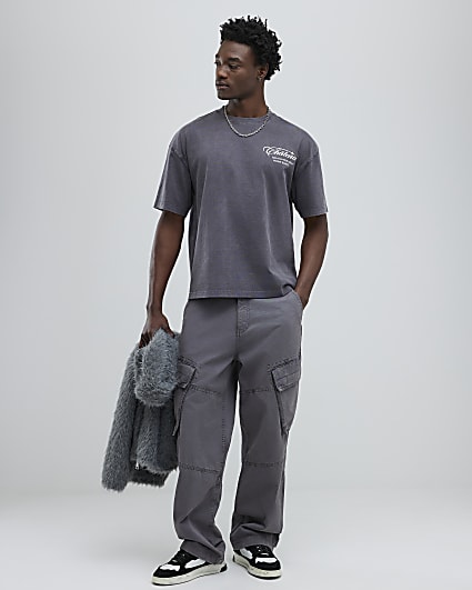 Grey Oversized Fit Chateaux Chamonix T-Shirt