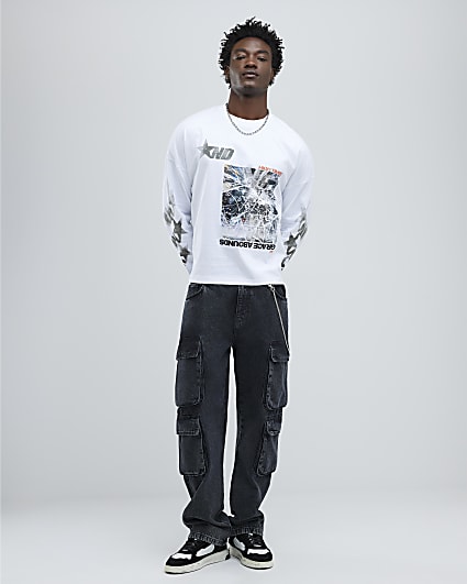 White Regular Fit Star T-Shirt