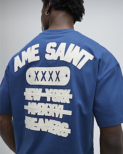 Blue Oversized Fit Ame Saint T-Shirt
