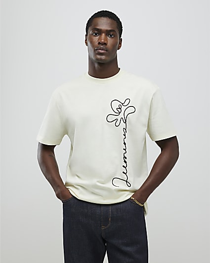 Cream Regular Fit Luminis Rope T-Shirt